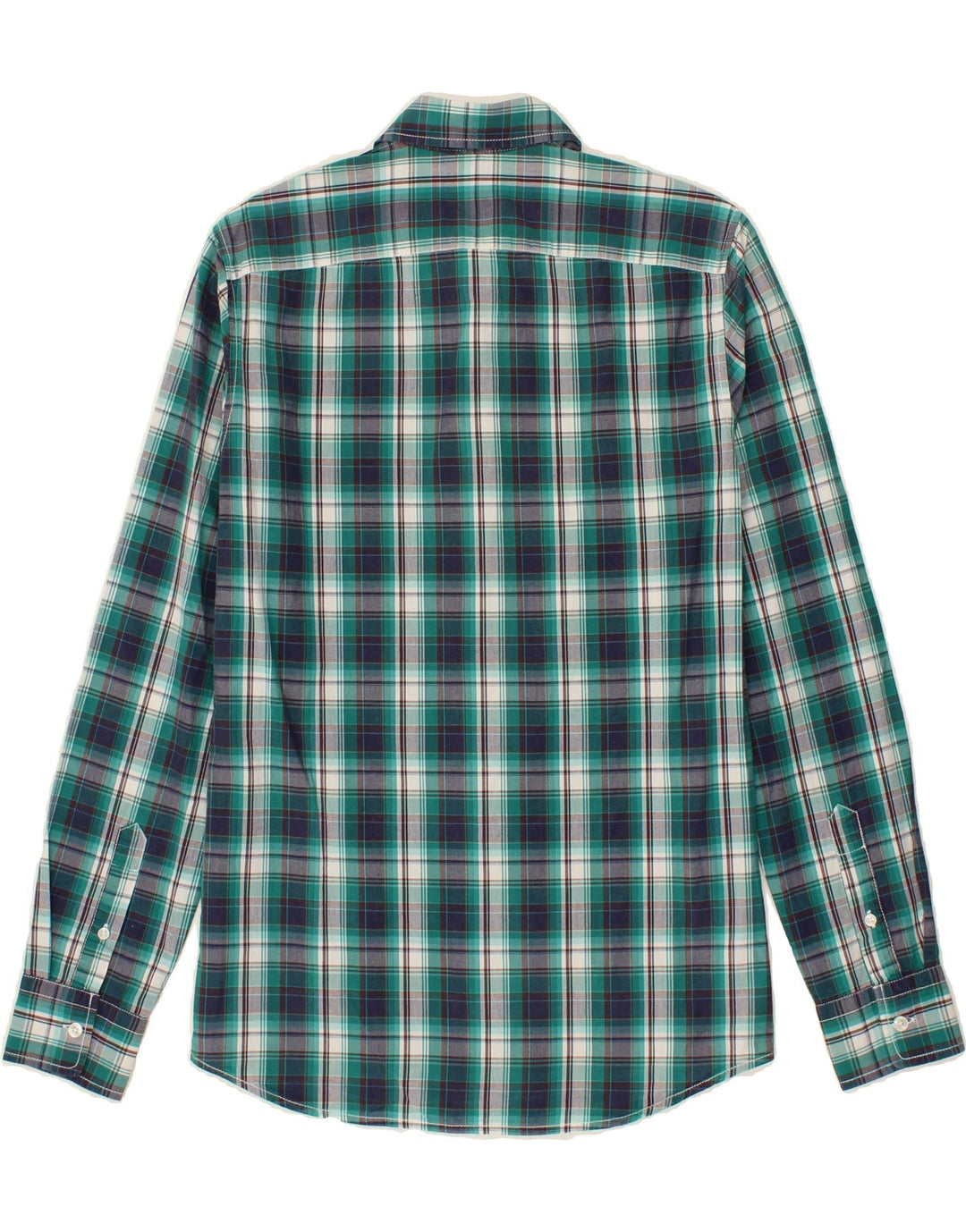 BENETTON Mens Shirt Small Green Check Cotton Vintage Benetton and Second-Hand Benetton from Messina Hembry 