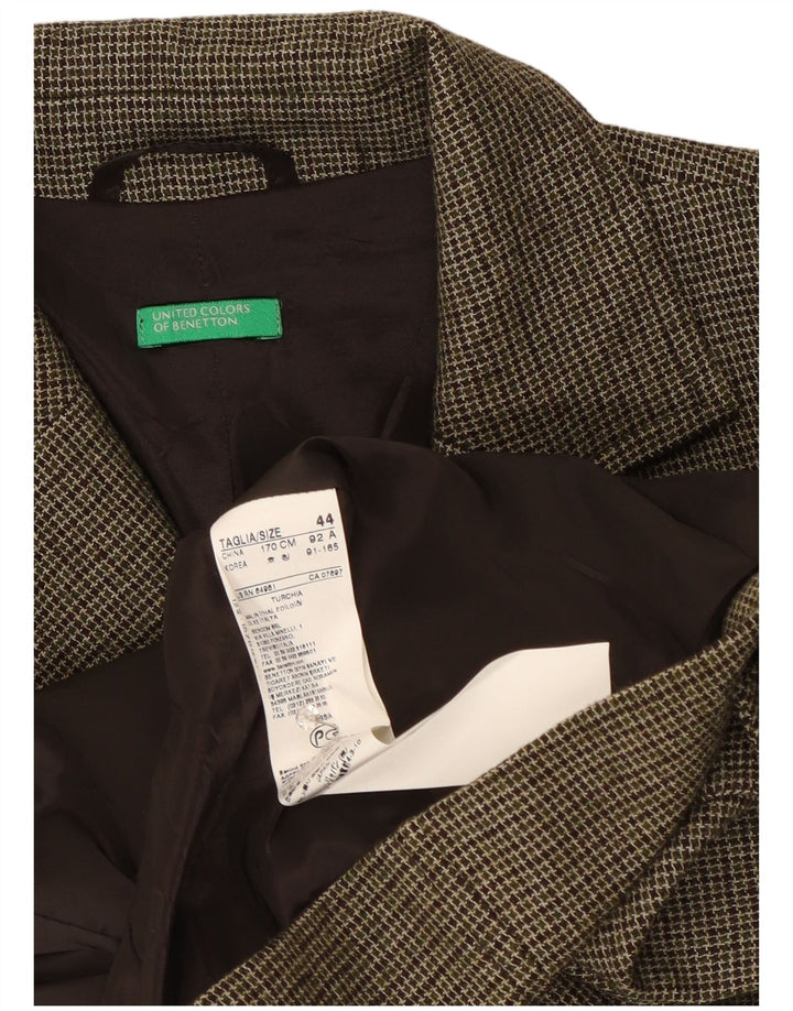 Kombinezon damski Benetton IT 44 średni W32 L31 zielony w pepitkę