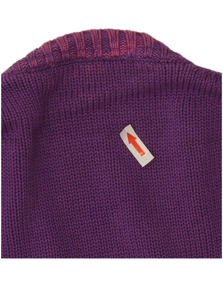 Męski sweter Zara z dekoltem w kształcie litery V, duży fioletowy