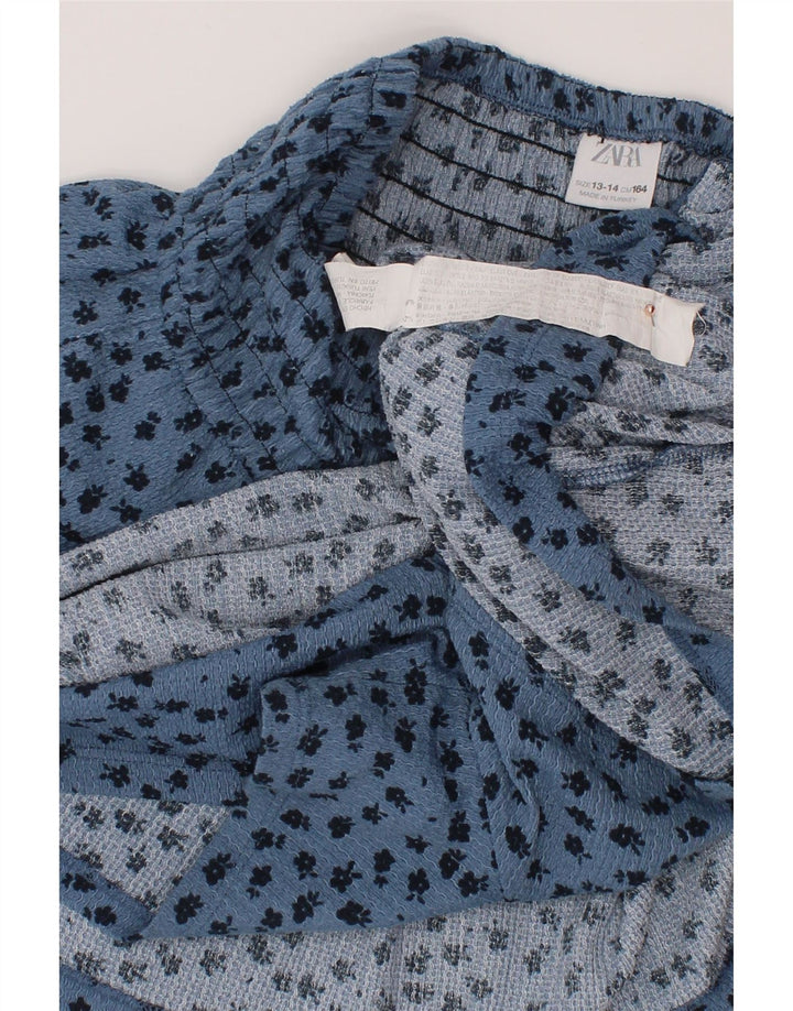 Spódnica z falbaną dla dziewczynki ZARA 13-14 lat W26 Poliester w niebieskie cętki