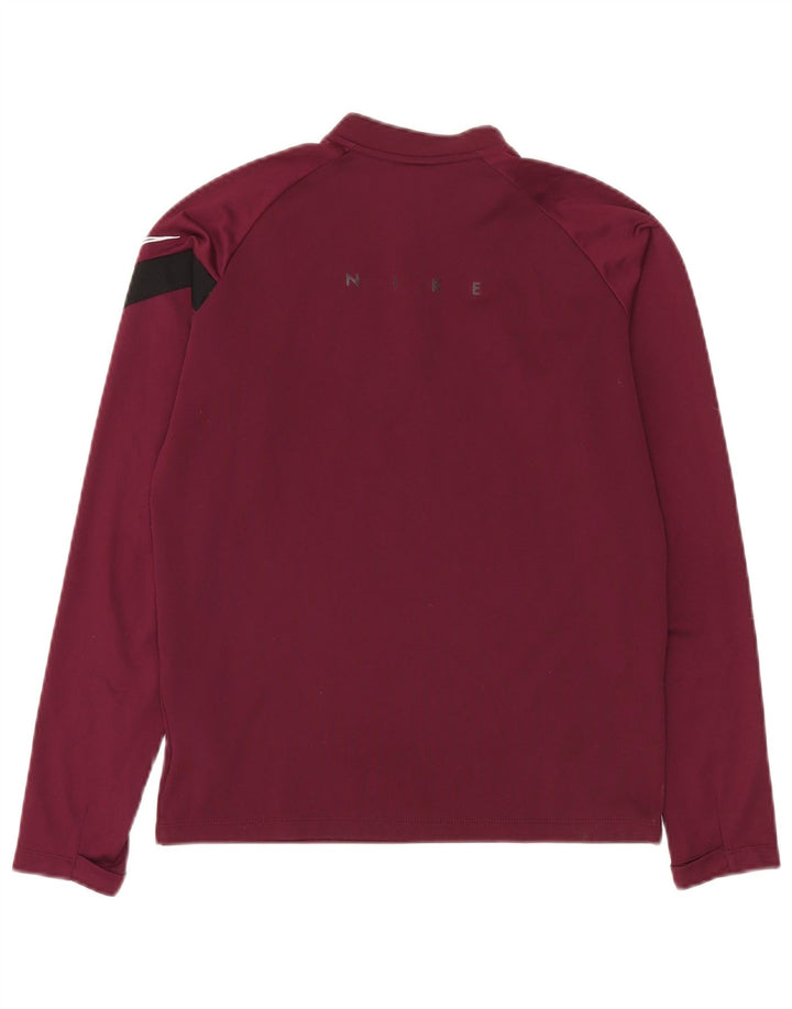 Chłopięcy dres Nike Dri Fit z graficznym pulowerem, rozmiar 12-13 lat, duży, bordowy