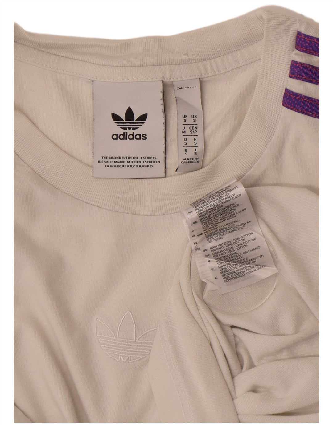 Adidas Męska Koszulka Top Mała Biała Bawełna