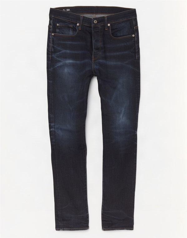 G-Star Męskie 3301 Slim Jeans W34 L32 Granatowa bawełna