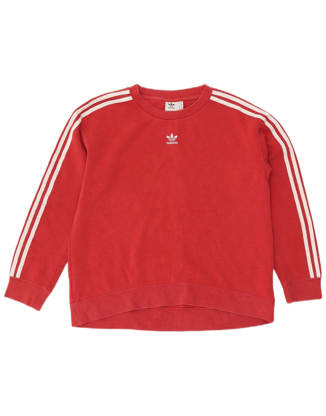 Damski sweter oversize ADIDAS UK 8, mały, czerwony, bawełniany
