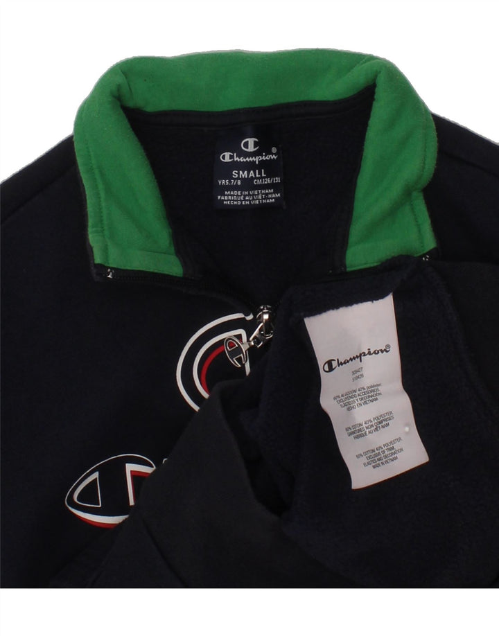 CHAMPION Boys Graphic Tracksuit Top Jacket 7-8 Years Small Navy Blue Vintage Champion and Second-Hand Champion from Messina Hembry 