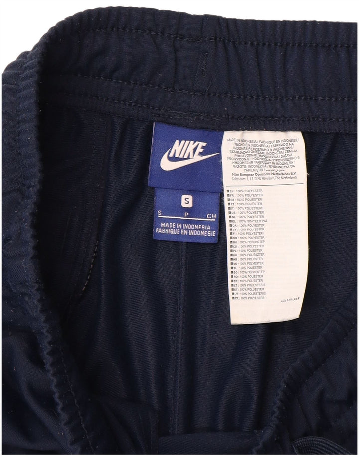 NIKE Mens Tracksuit Trousers Joggers Small Navy Blue Polyester