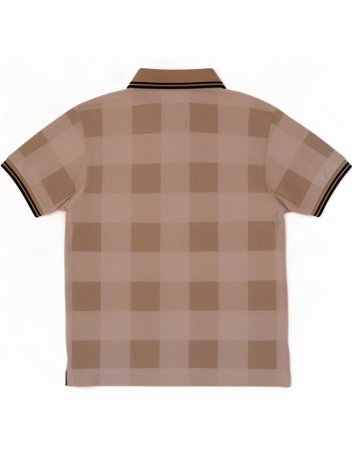 Męska koszulka polo Fred Perry, mała, beżowa, geometryczna bawełna