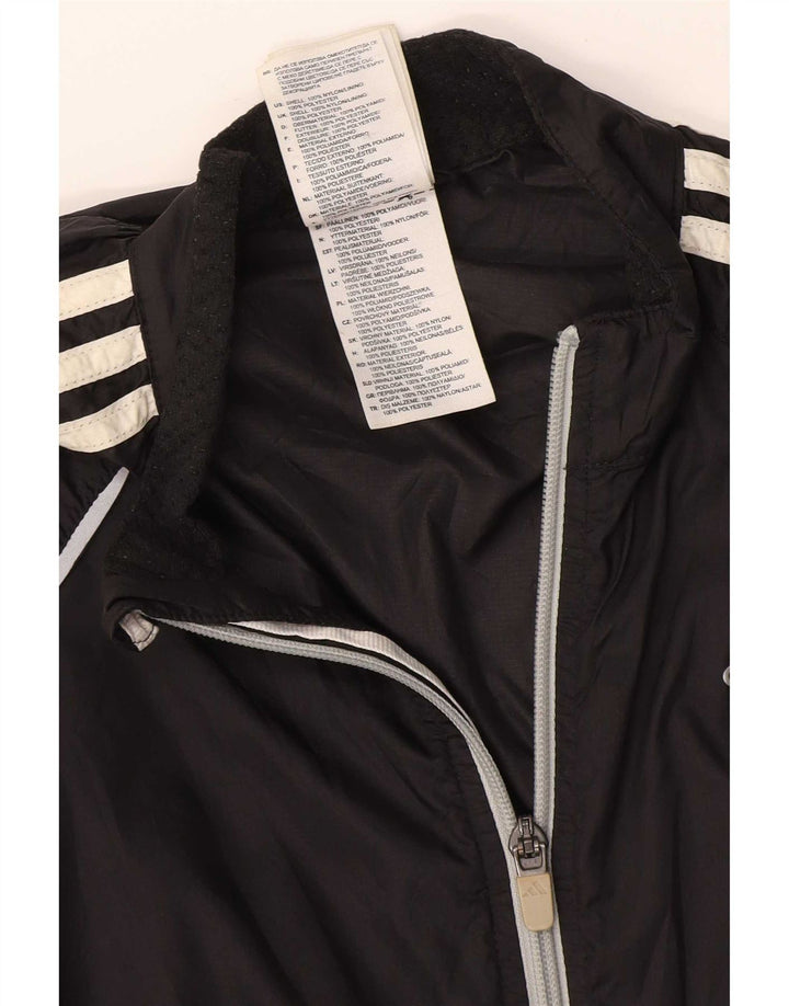 Damska bluza dresowa Adidas UK 10, mała czarna nylonowa