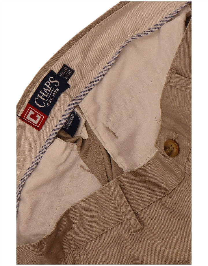 Męskie proste spodnie chino Chaps W32 L32 Beżowa bawełna