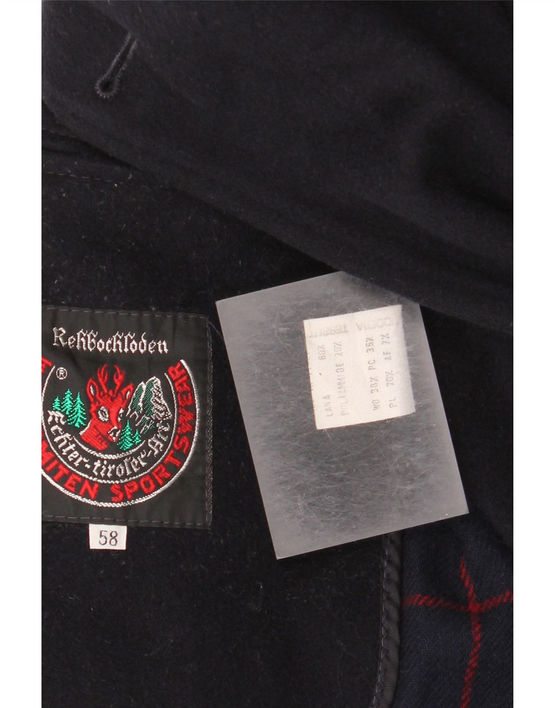 Płaszcz męski Rehbochloden EU 58 4XL granatowy wełniany