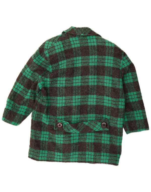 Confezioni Di Lusso Womens Double Breasted Coat IT 44 Medium Green Check