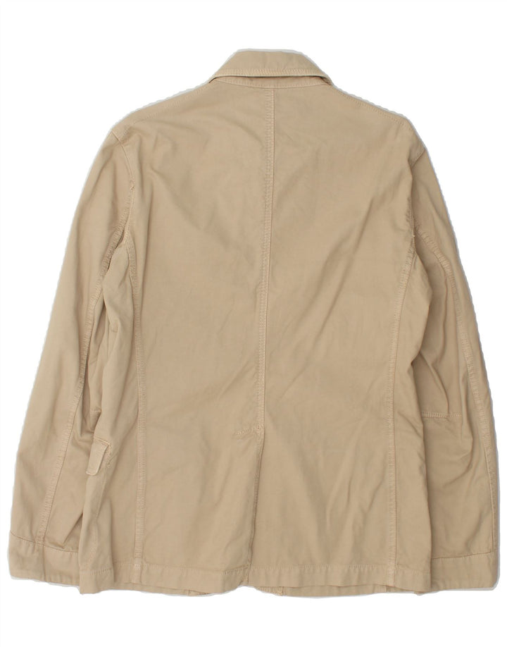 BENETTON Mens Utility Jacket IT 46 Small Beige Cotton Vintage Benetton and Second-Hand Benetton from Messina Hembry 