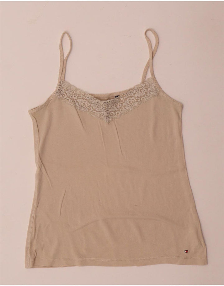 Damski top na ramiączkach Tommy Hilfiger UK 12, średni beż, bawełna