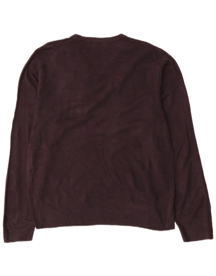 Męski sweter Marks & Spencer Blue Harbor z dekoltem w kształcie litery V, duży, granatowy