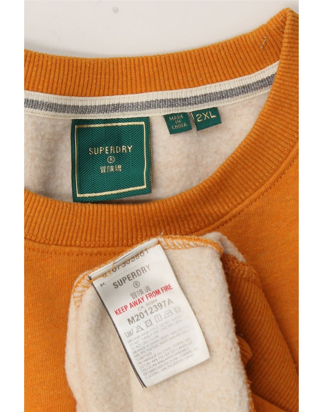 SUPERDRY Męski sweter bluzowy 2XL Żółty, bawełniany