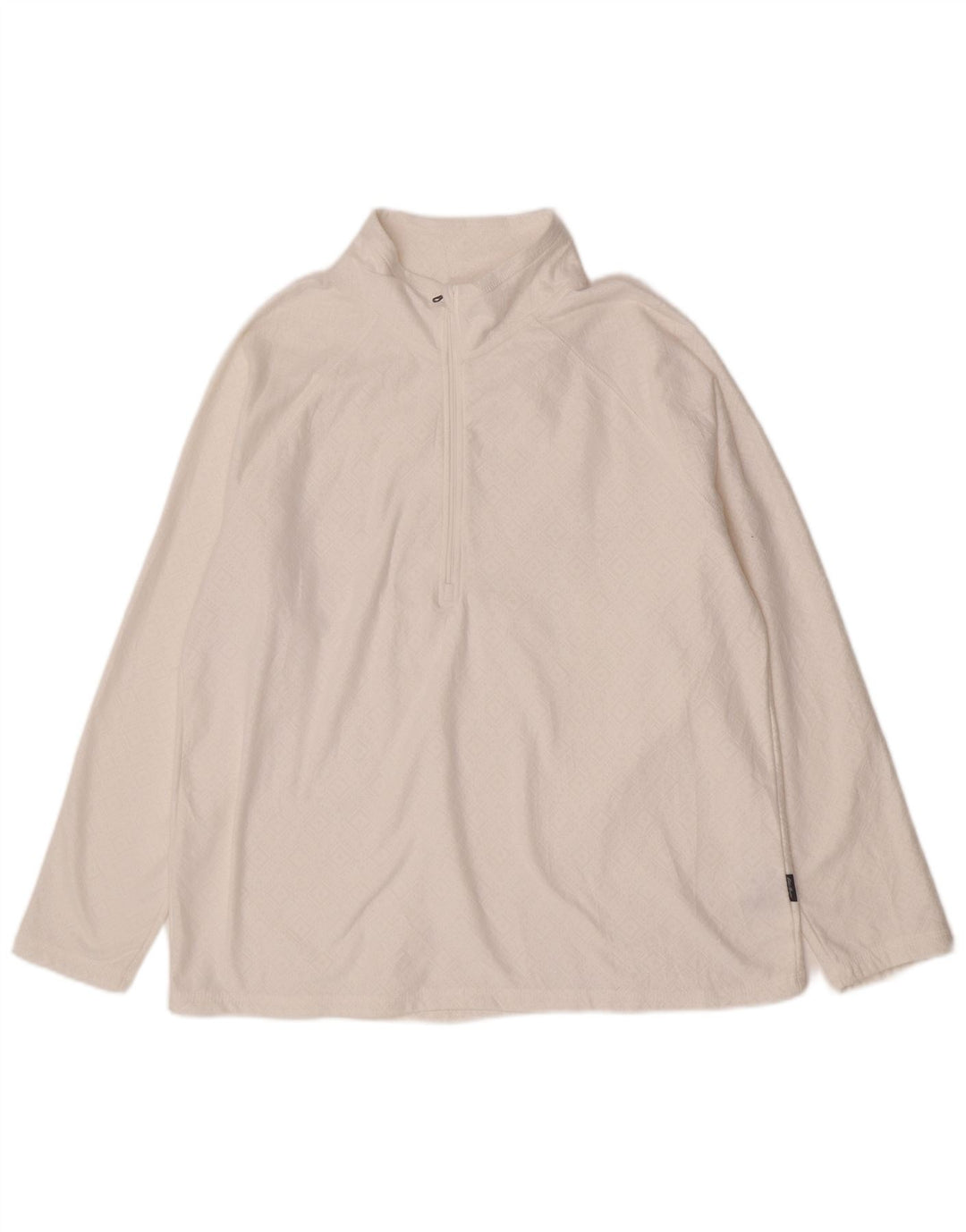 Damski dres Eddie Bauer z zamkiem błyskawicznym na szyi, UK 18 XL, biały, geometryczny