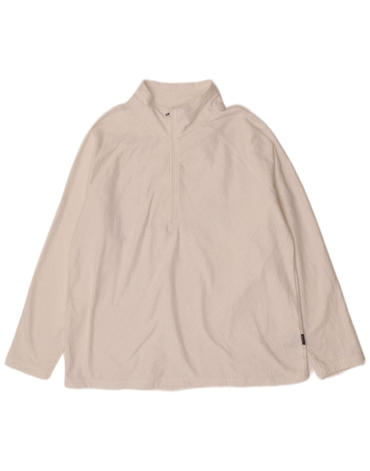 Damski dres Eddie Bauer z zamkiem błyskawicznym na szyi, UK 18 XL, biały, geometryczny