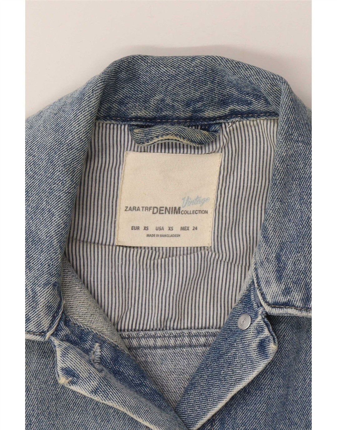 Kurtka damska Zara Crop Denim UK 6 XS, niebieska, bawełniana