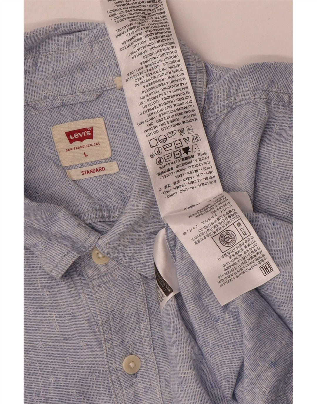 Koszula męska Levi's Standard, duża, niebieska, lniana