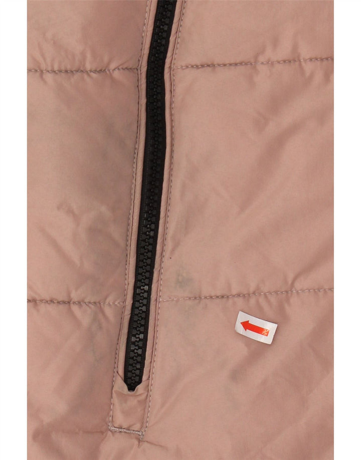 KHUJO Damski, oversize'owy, ocieplany płaszcz z kapturem UK 6 XS, różowy poliester