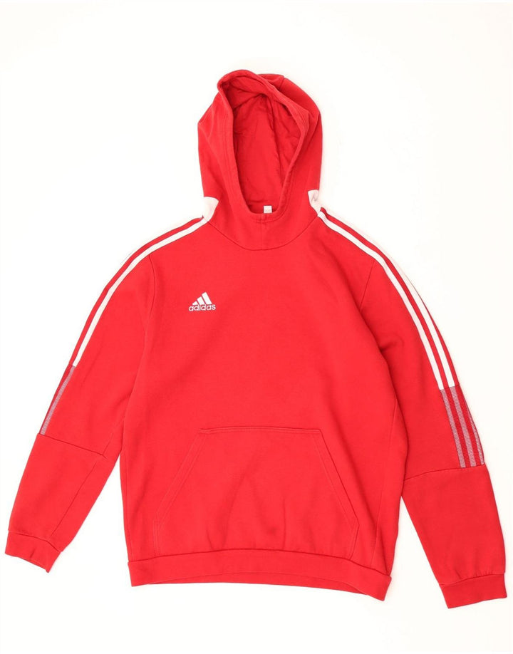 Adidas Męski sweter z kapturem, duży, czerwony, bawełniany