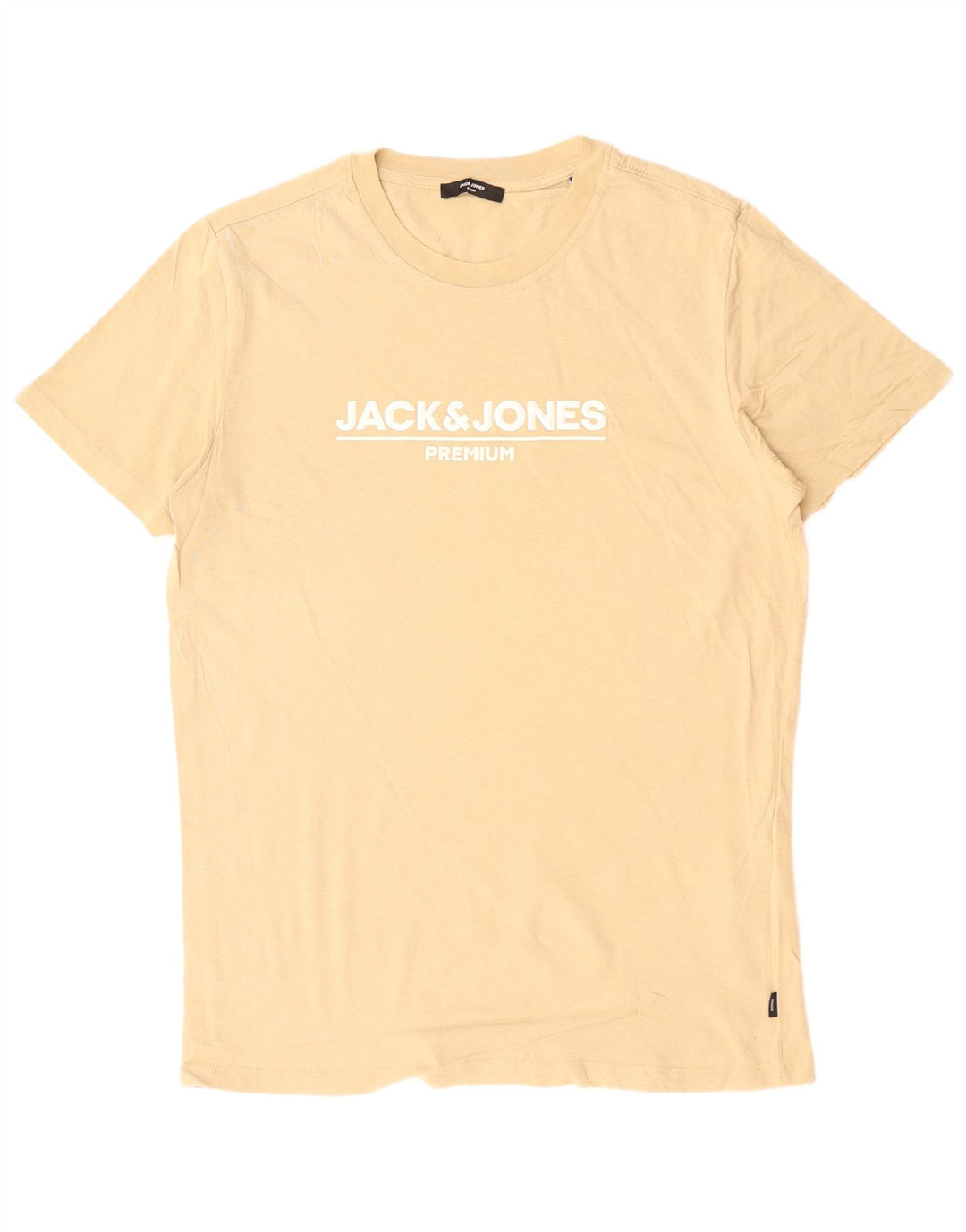 Męski T-shirt z grafiką JACK & JONES, średnio beżowy, bawełniany
