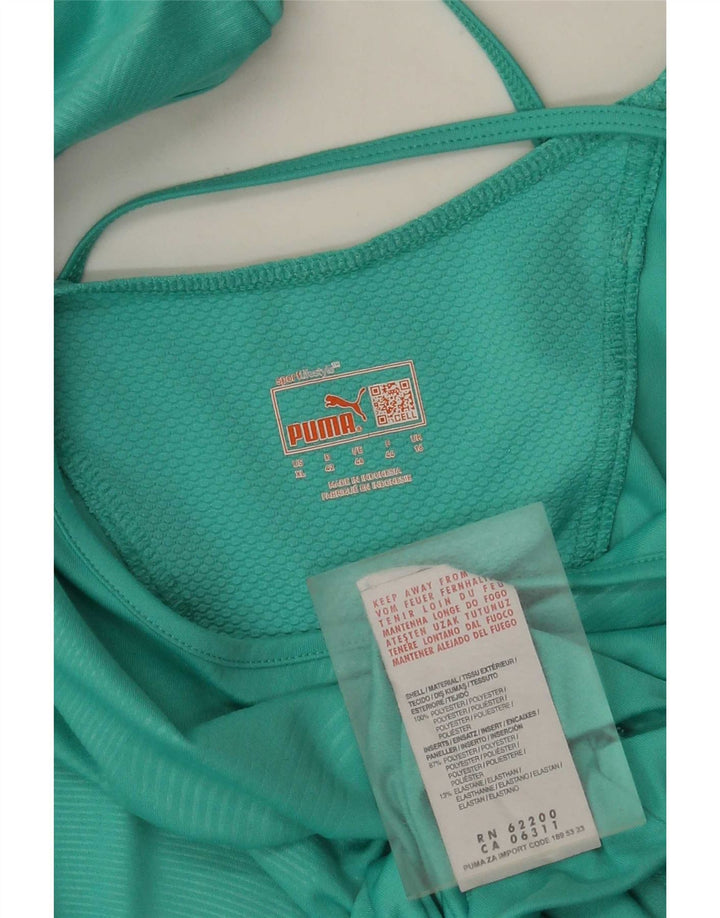 T-shirt damski Puma Top UK 16, duży, turkusowy, geometryczny poliester