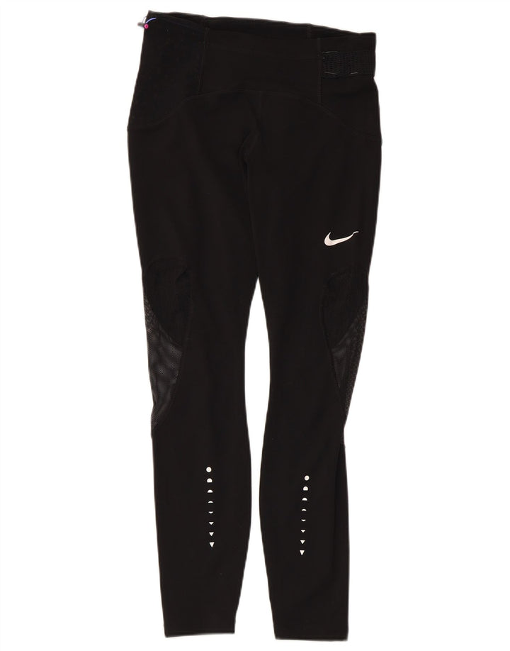 Damskie legginsy NIKE Dri Fit UK 8, małe, czarne, poliestrowe