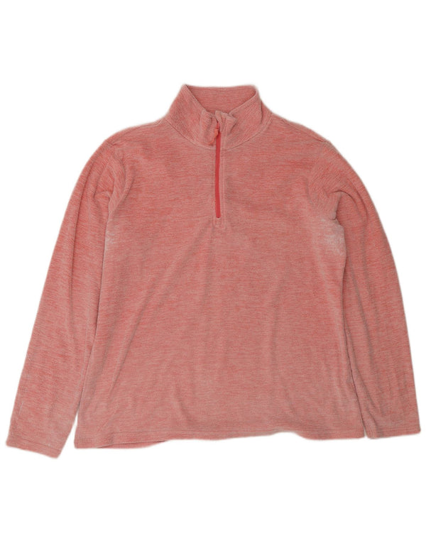 Mountain Warehouse Womens Zip Neck Fleece Jumper UK 18 XL Pink Polyester
