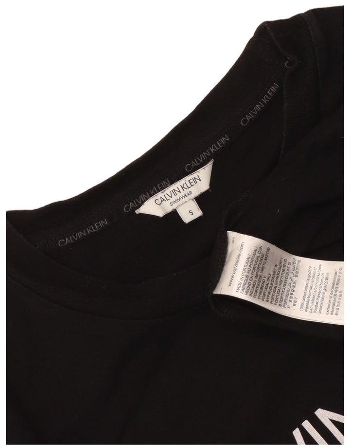 Męski T-shirt z grafiką Calvin Klein, mały, czarny, bawełniany