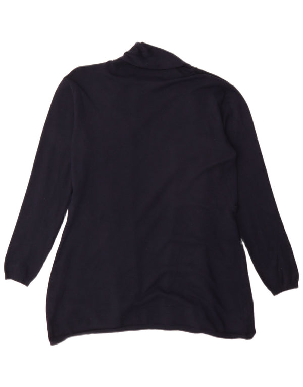 Damski sweter o przedłużonym fasonie Zara UK 18 XL Granatowa wiskoza
