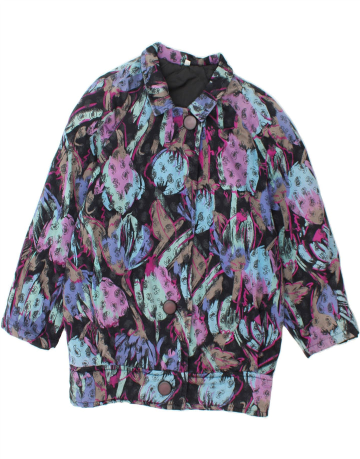 VINTAGE Womens Overcoat UK 10 Small Multicoloured Floral Vintage Vintage and Second-Hand Vintage from Messina Hembry 