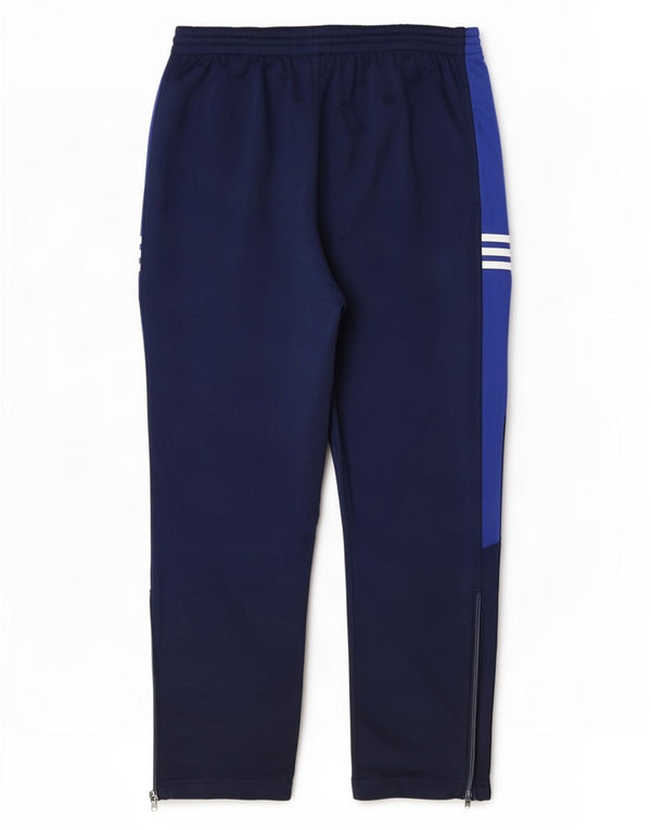 Męskie spodnie dresowe Adidas, duże, granatowe, z blokami kolorów, z poliestru