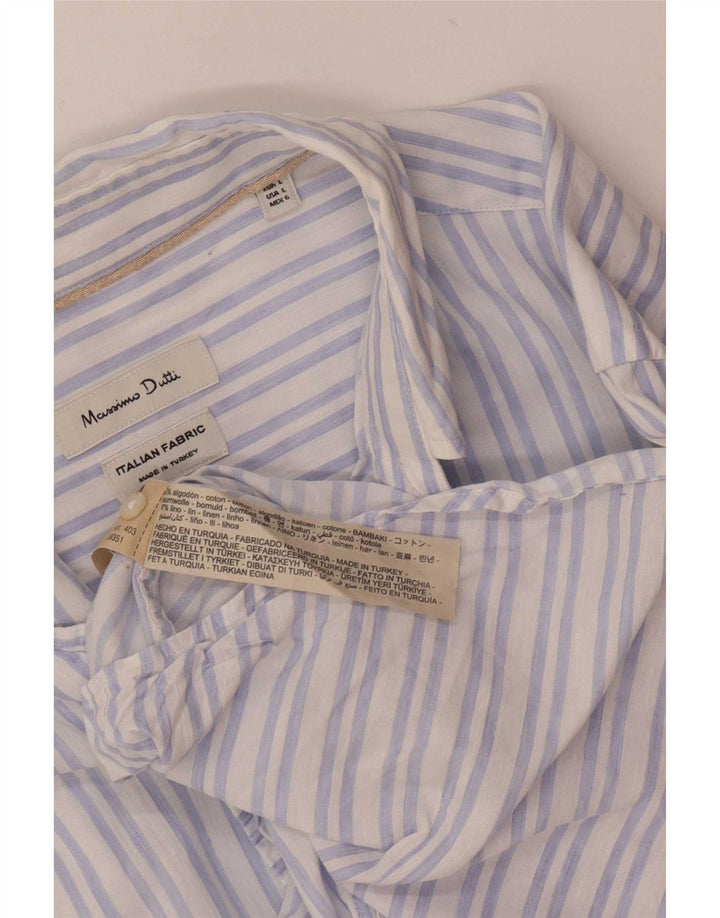 Koszula męska Massimo Dutti, duża, bawełniana w niebieskie paski