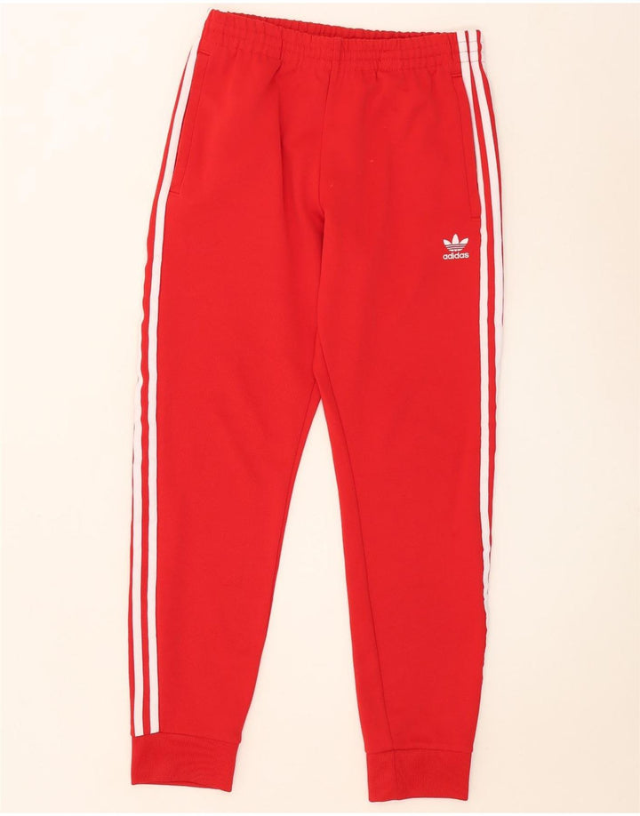 Męskie spodnie dresowe Adidas Aeroready, średnio czerwone, poliestrowe