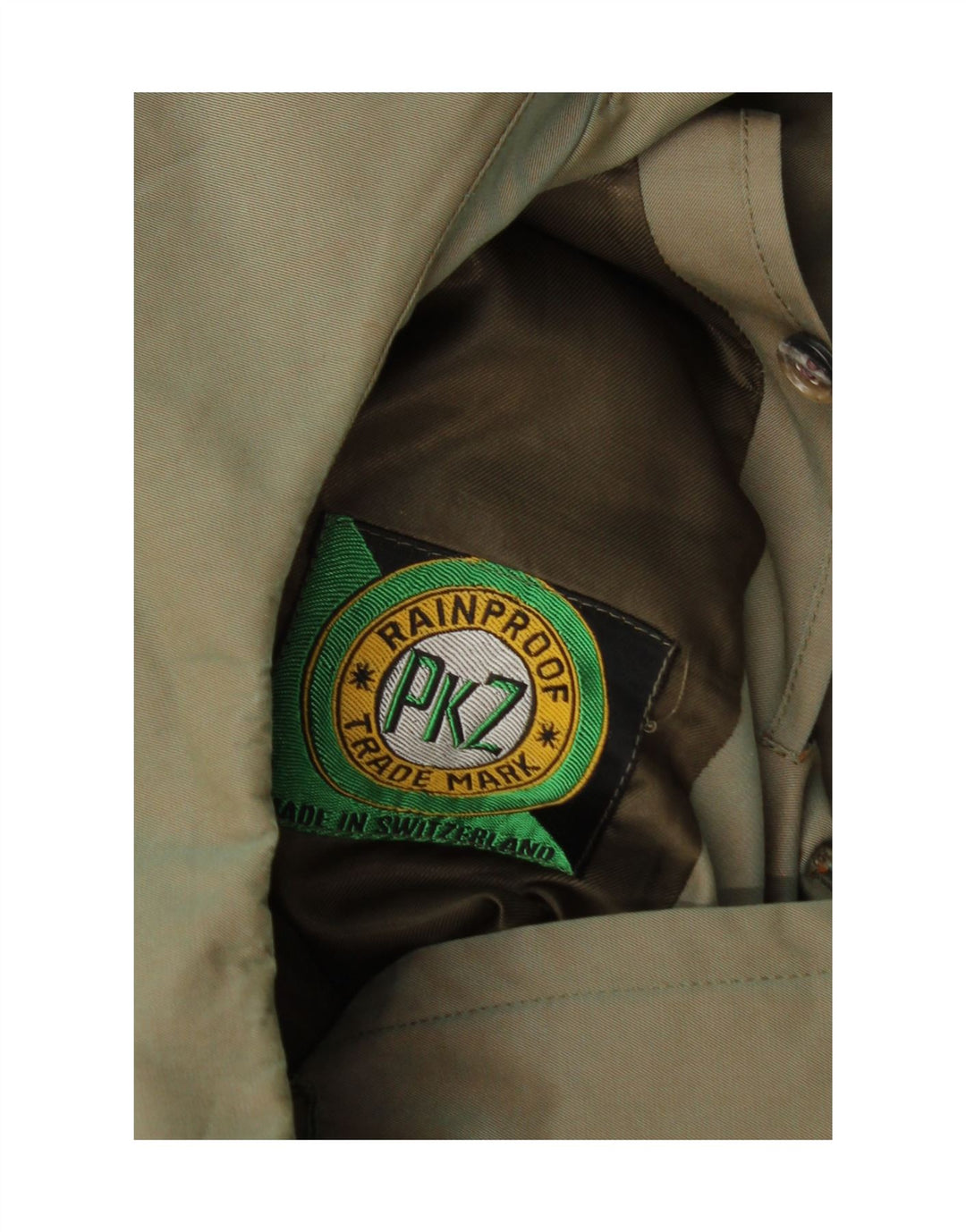 Vintage męski płaszcz dwurzędowy UK 34 XS zielony