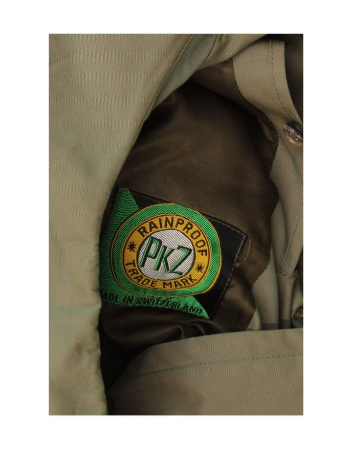 Vintage męski płaszcz dwurzędowy UK 34 XS zielony
