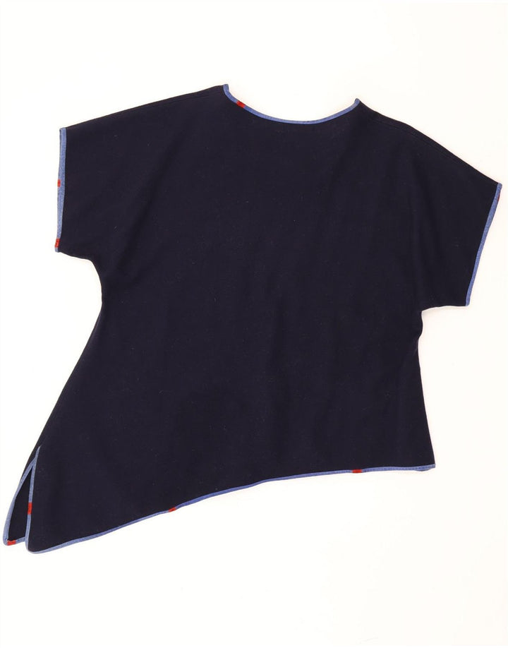 Vintage damski asymetryczny top UK 18 XL granatowy