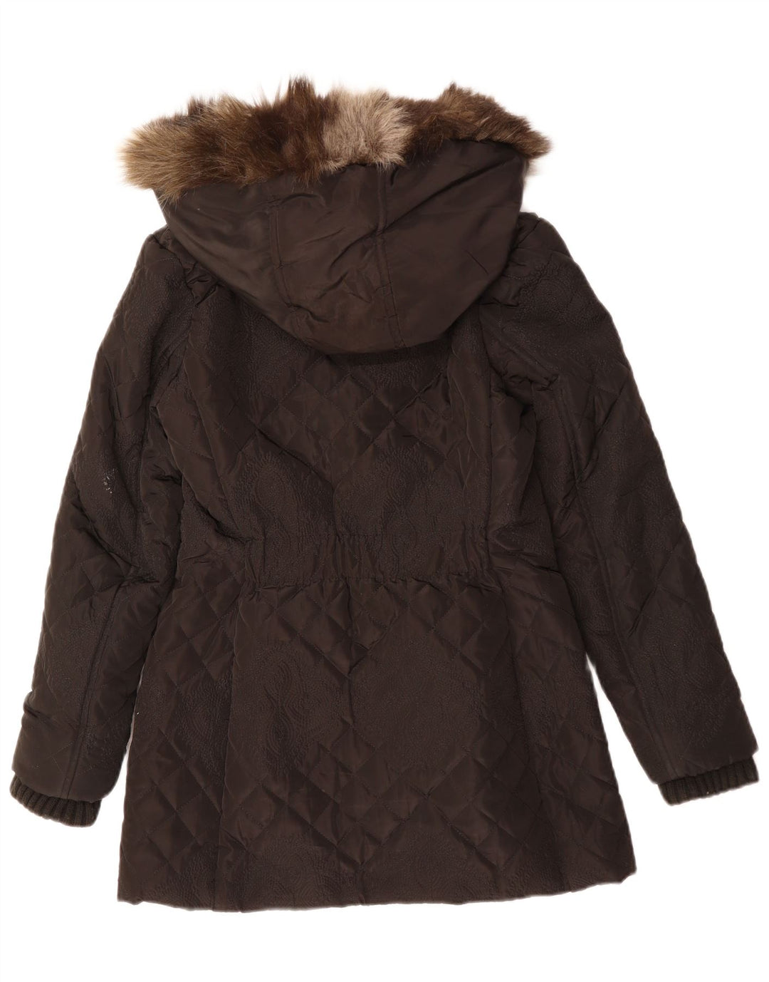 Damska pikowana kurtka z kapturem DESIGUAL EU 38, średnia czarna paisley