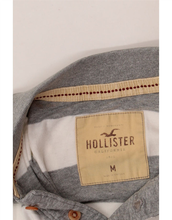 Męska koszulka polo Hollister w średnie szare paski