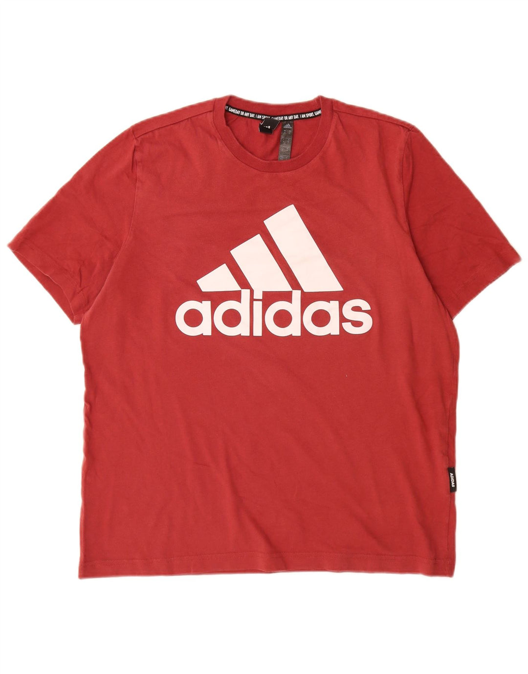 Męska koszulka z grafiką Adidas, bawełniana, średnia czerwona