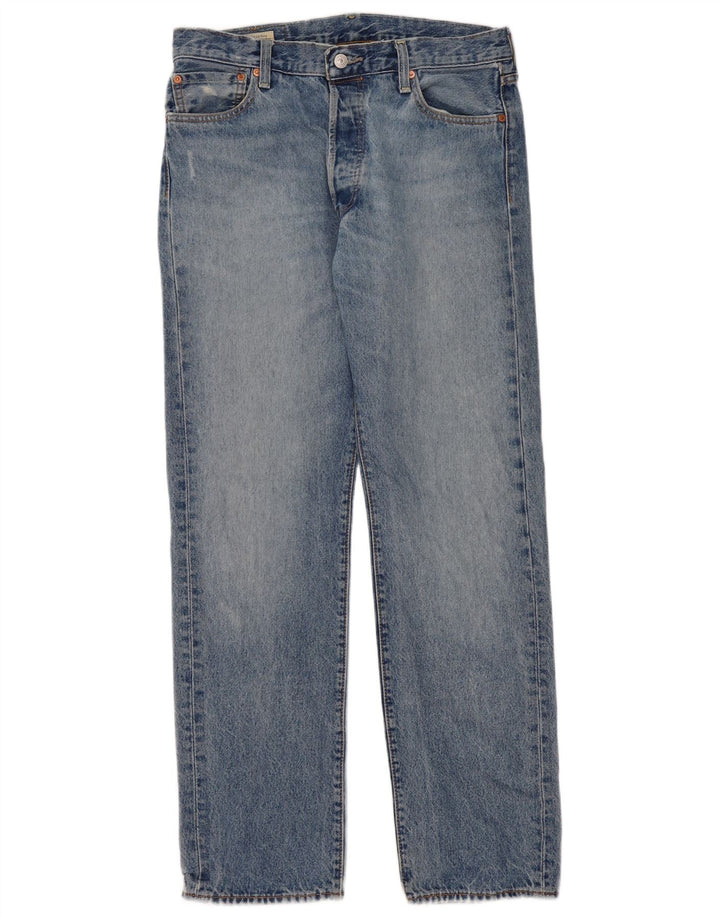 Męskie dżinsy Levi's 501 Straight W34 L34 Niebieskie bawełniane