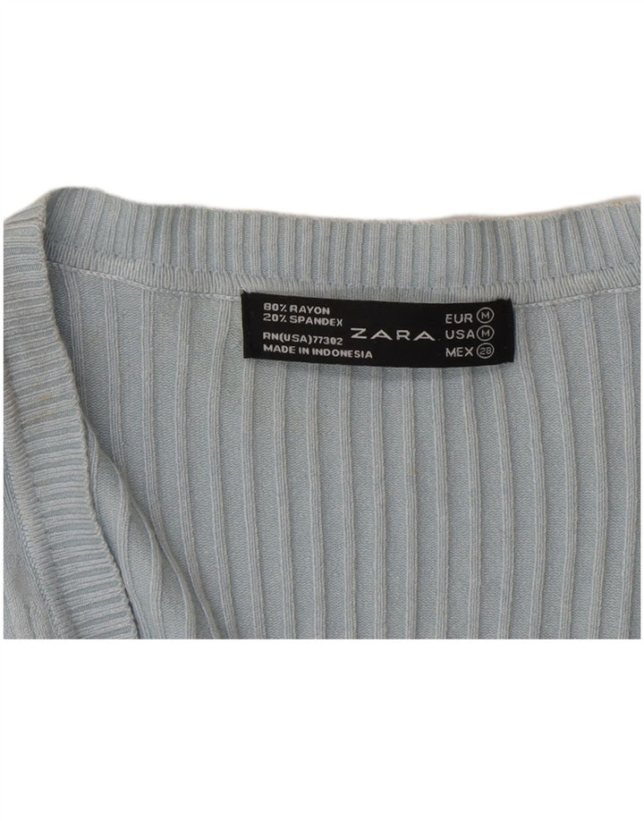 Sweter damski Zara Cardigan UK 12 Średni niebieski sztuczny jedwab