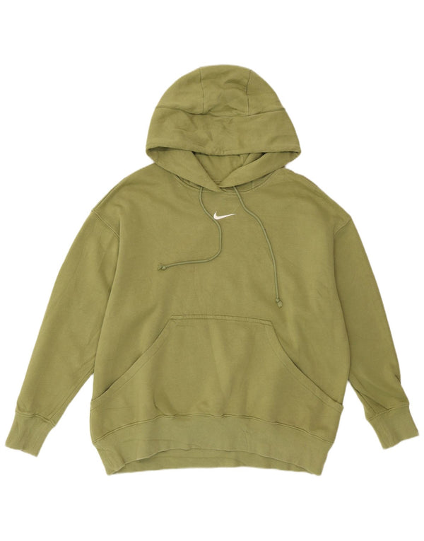 Damski sweter oversize z kapturem NIKE UK 14, średni zielony, bawełniany