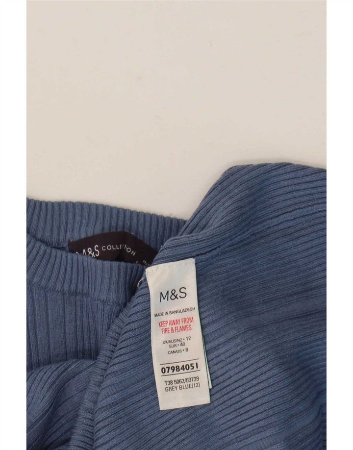 Sweter damski Marks & Spencer z okrągłym dekoltem, UK 12, średni niebieski, wiskoza