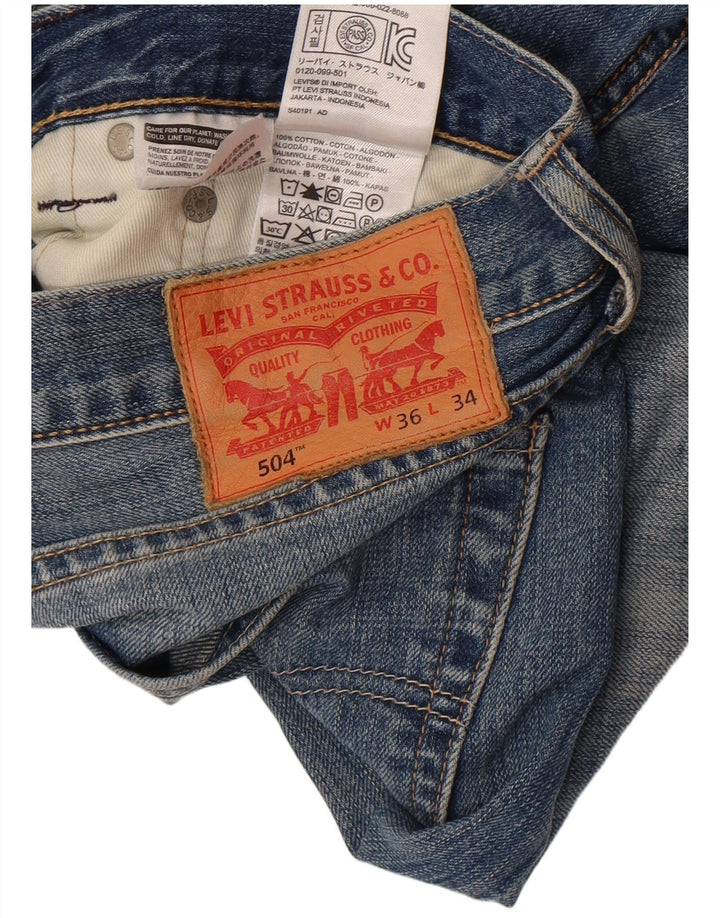 Męskie jeansy Levi's 504 Straight W36 L34 Niebieskie bawełniane