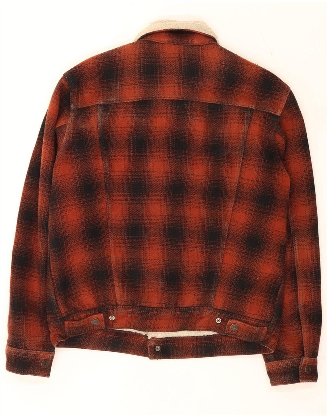 Męska kurtka Levi's Sherpa UK 38, poliester w czerwoną kratę