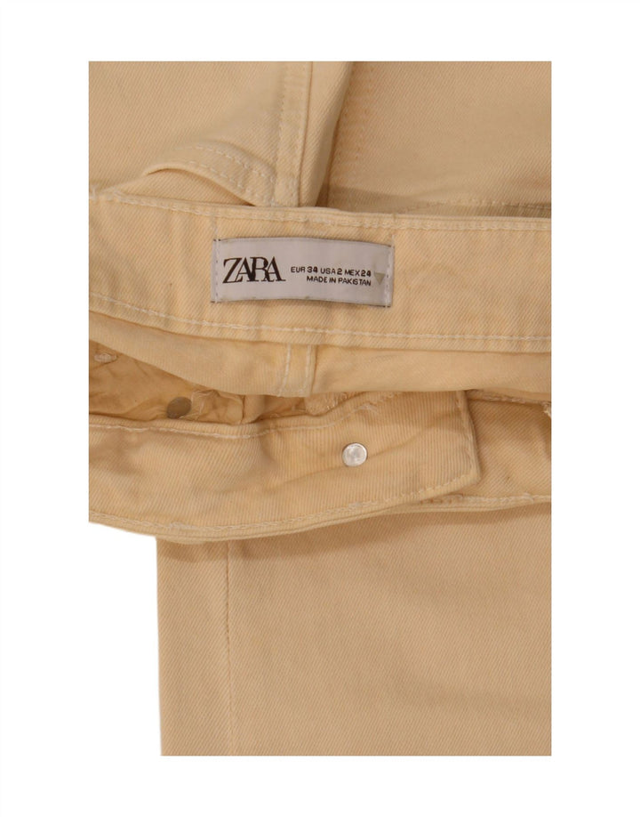 Jeansy damskie Bootcut Zara EU 34 2XS W24 L27 Beżowe