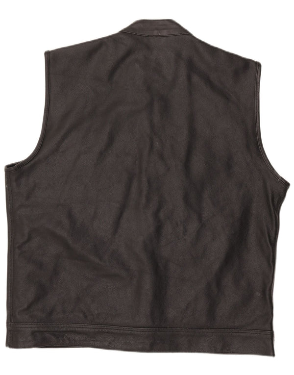 Skórzana kamizelka męska Leatherick UK 44 2XL Czarna skóra