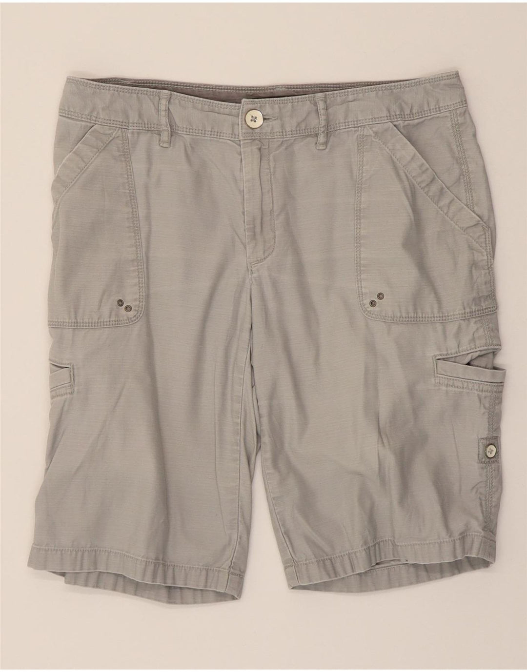 EDDIE BAUER Womens Seattle Cargo Shorts US 6 Medium W32  Grey Cotton Vintage Eddie Bauer and Second-Hand Eddie Bauer from Messina Hembry 